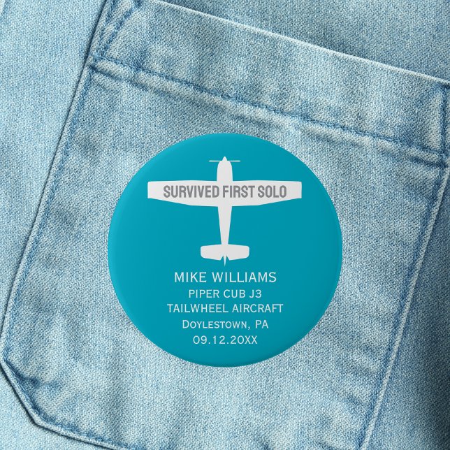 Student Pilot First Solo Aeroplane Funny Custom 6 Cm Round Badge (Creator Uploaded)