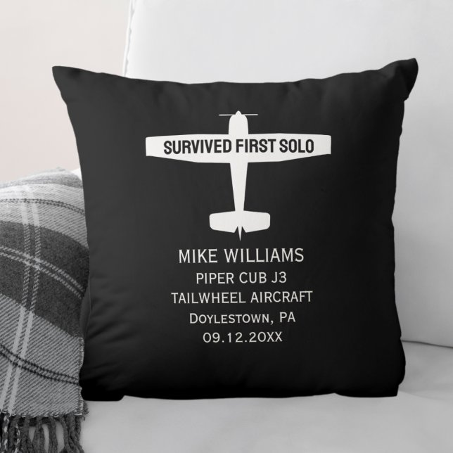 Student Pilot First Solo Aeroplane Funny Custom Cushion (Creator Uploaded)