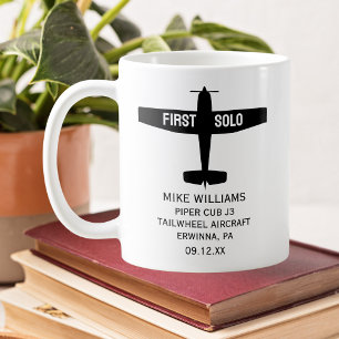Student Pilot First Solo Airplane Personalized Coffee Mug