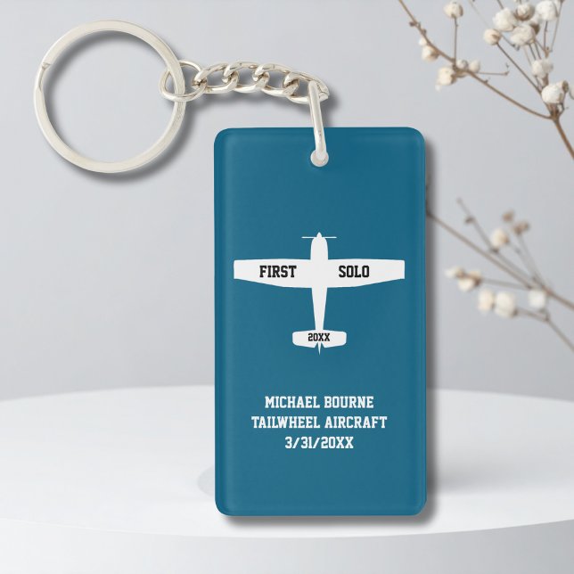 Student Pilot First Solo Airplane Photo Custom Key Ring (Creator Uploaded)