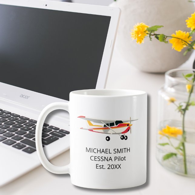Student Pilot First Solo Cessna Photo Personalised Coffee Mug (Creator Uploaded)
