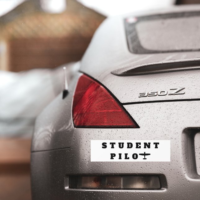Student Pilot Simple Aeroplane Aviation custom  Bumper Sticker (Creator Uploaded)