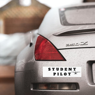 Student Pilot Simple Aeroplane Aviation custom  Bumper Sticker