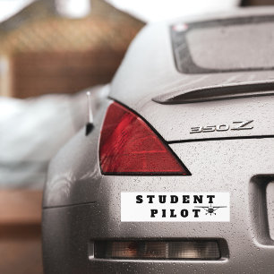 Student Pilot Simple Airplane Aviation custom  Bumper Sticker