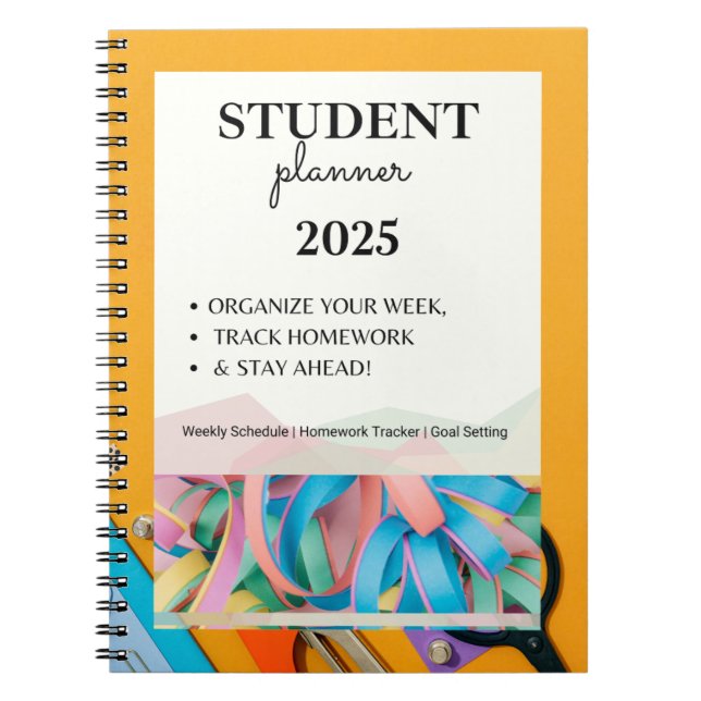 Student Planner 2025 | Weekly Schedule, Homework T Notebook (Front)