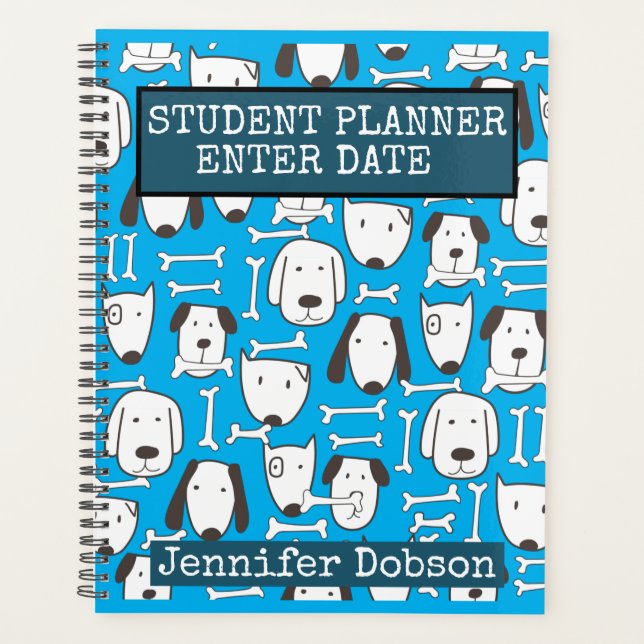 Student Planner with colourful cartoon dogs (Front)