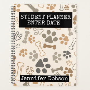 Student Planner with dog bones & paws