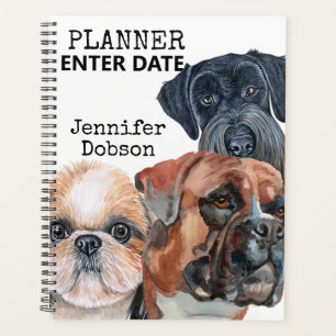 Student Planner with watercolor dogs 