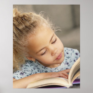 Student reading poster