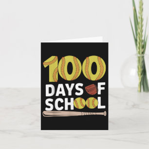 Student School Teacher 100 Days Of School Softball Card