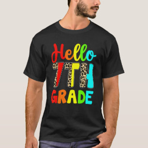 Student Teacher Hello 7th Grade Leopard Back To Sc T-Shirt