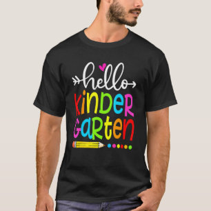 Student Teacher Hello Kindergarten Back To School  T-Shirt