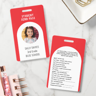 Student Toilet Pass Badge   Reusable School Bath ID Badge