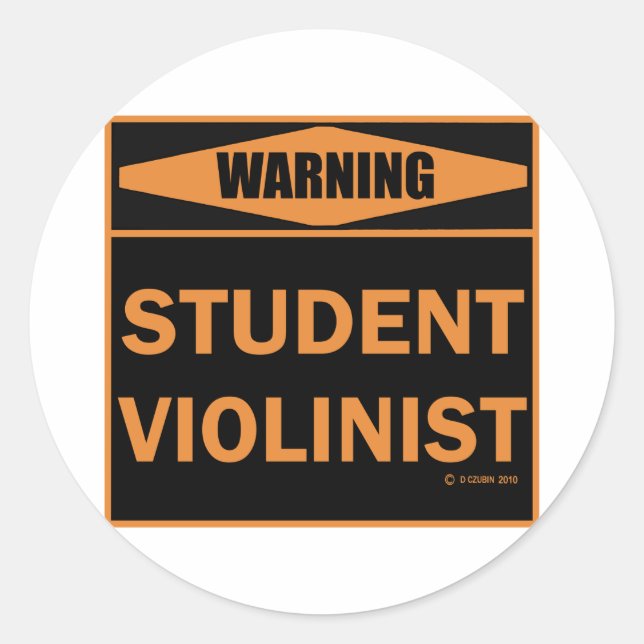Student Violinist Classic Round Sticker (Front)