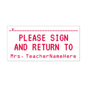 Student Work Review + Teacher Name Rubber Stamp