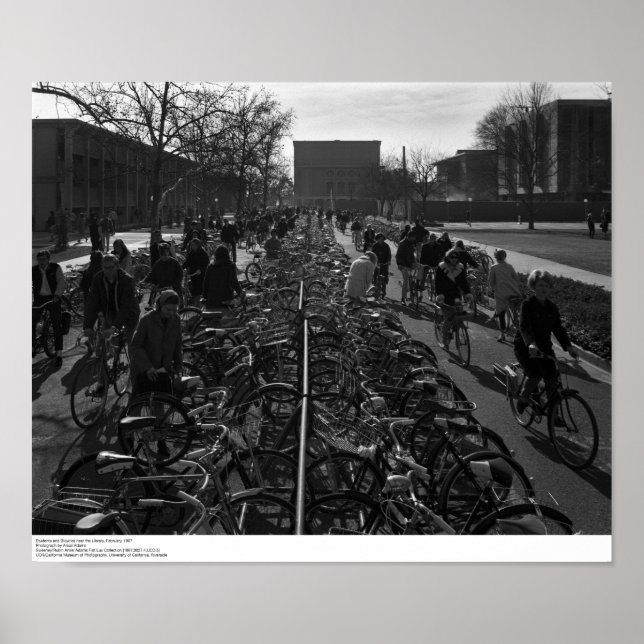 Students and Bicycles near the Library, Feb. 1967 Poster (Front)