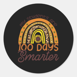 Students Are 100 Days Smarter Happy Teacher School Classic Round Sticker