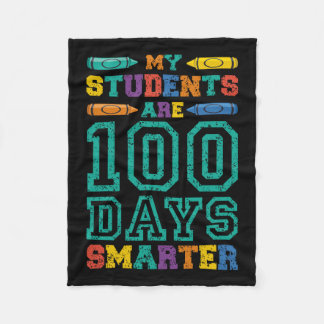 Students Are 100 Days Smarter School Kids Student Fleece Blanket