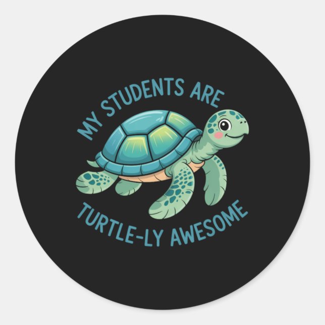 Students Cute Teacher Classic Round Sticker (Front)