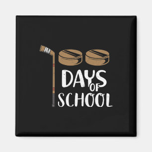 Students Fun 100th Day Of School Hockey Magnet