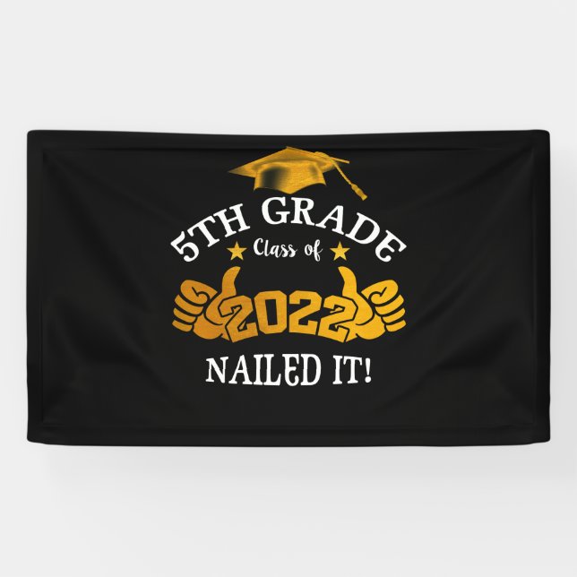 Students Graduation 5th Grade Class of 2022 Banner (Horizontal)