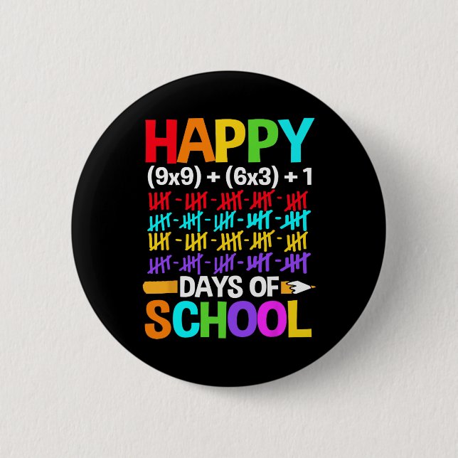 Students Happy 100 Days Of School  6 Cm Round Badge (Front)