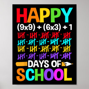 Students Happy 100 Days Of School Poster