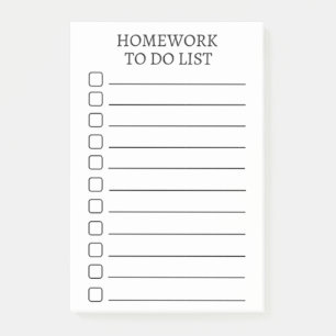 Student's Homework To Do List Modern Post-It Notes