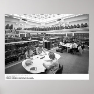 Students in Library, UC San Diego, 1966 Poster