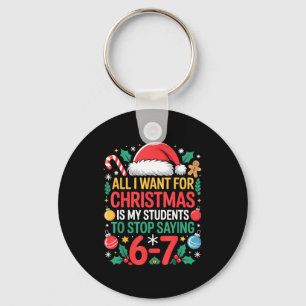 Students Saying 67 Meme Six Seven Funny Christmas  Key Ring