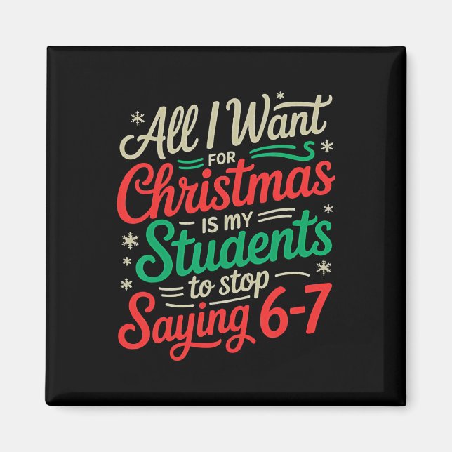 Students Saying 6-7 67 Six Seven Funny Teacher Chr Magnet (Front)