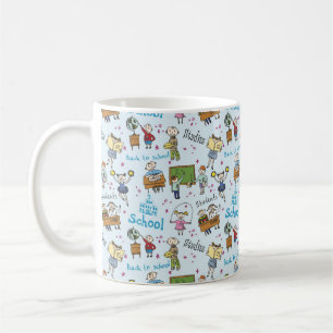 Students, School, & Studies Cartoon Pattern Coffee Mug