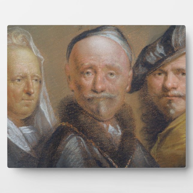 Studies of Five Heads after Rembrandt (pastel on c Plaque (Front)