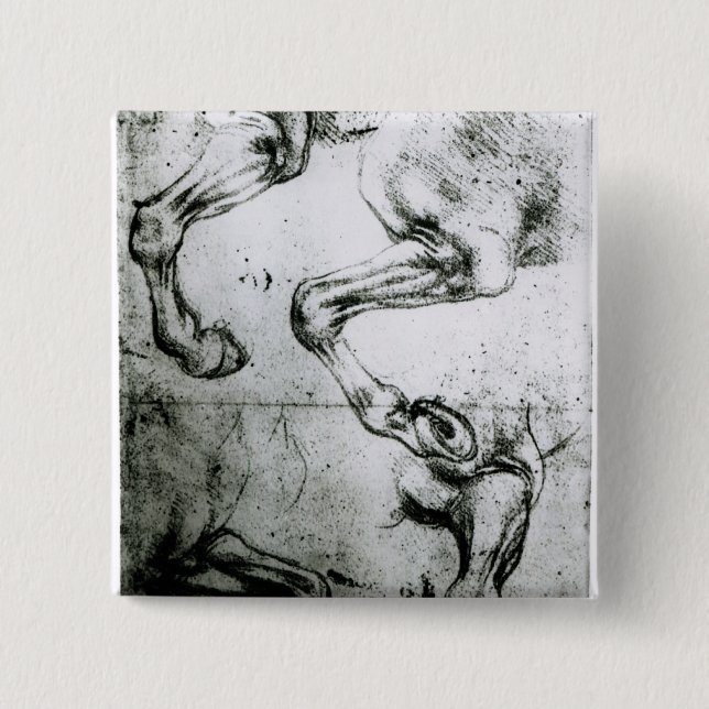 Studies of Horses legs 15 Cm Square Badge (Front)