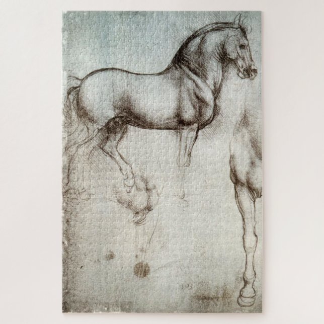 Studies of Horses – Leonardo da Vinci (1490) Jigsaw Puzzle (Vertical)
