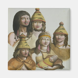 Studies of native Americans (colour litho) Magnet