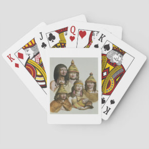 Studies of native Americans (colour litho) Playing Cards