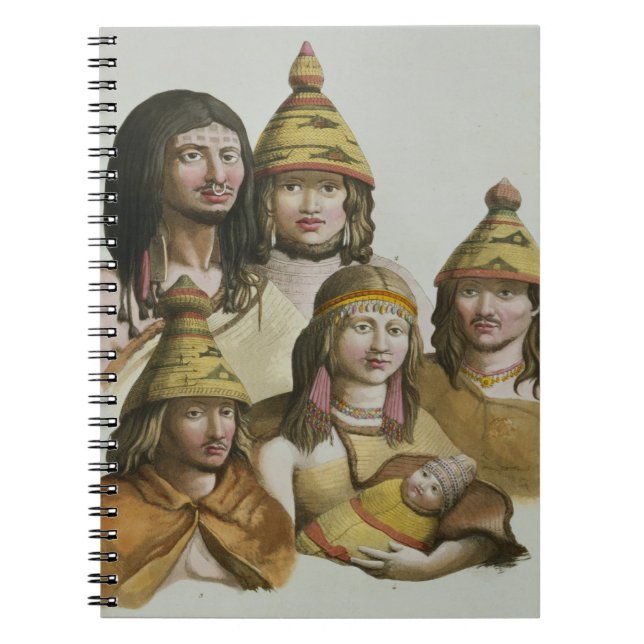 Studies of native Americans (colour litho) Spiral Notebook (Front)