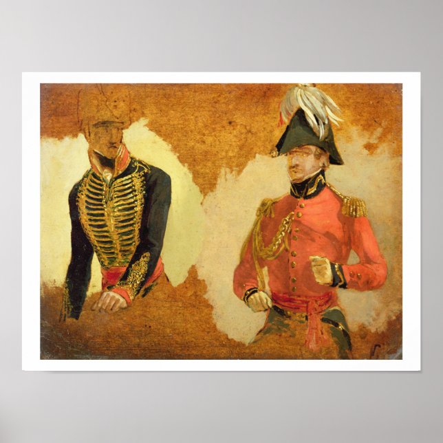 Studies of Royal Horse Artillery Uniform, and of a Poster (Front)