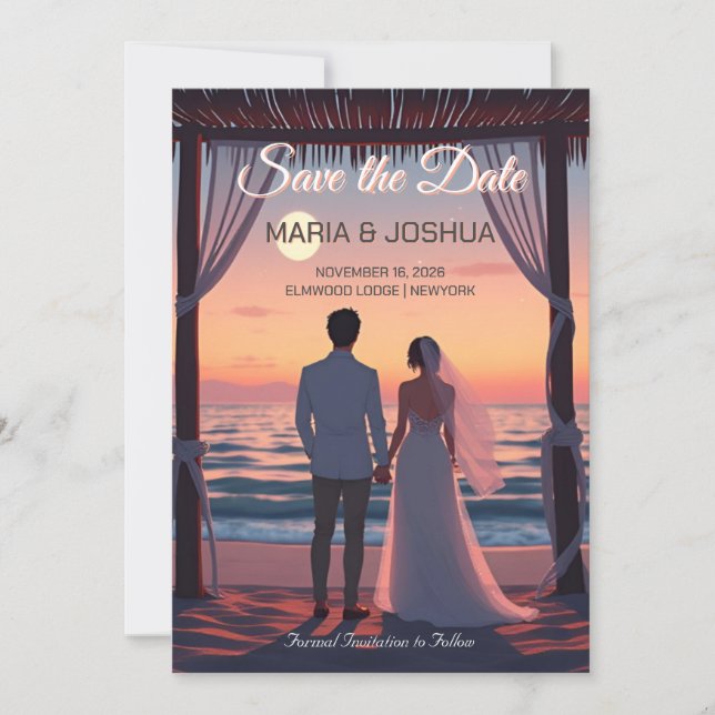 Studio Ghibli Style Save the Date Invitation (Front)