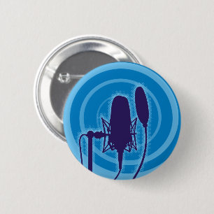 Studio Microphone 6 Cm Round Badge