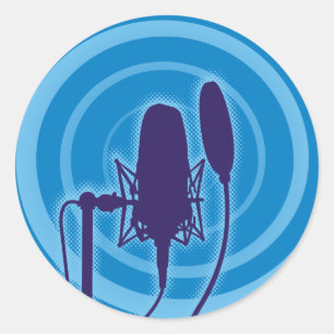 Studio Microphone Classic Round Sticker
