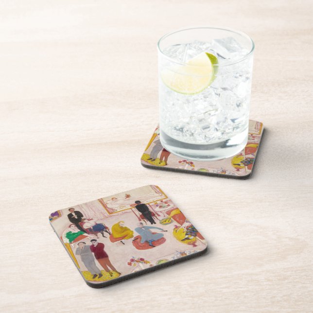 Studio Party by Florine Stettheimer Coaster (Right Side)
