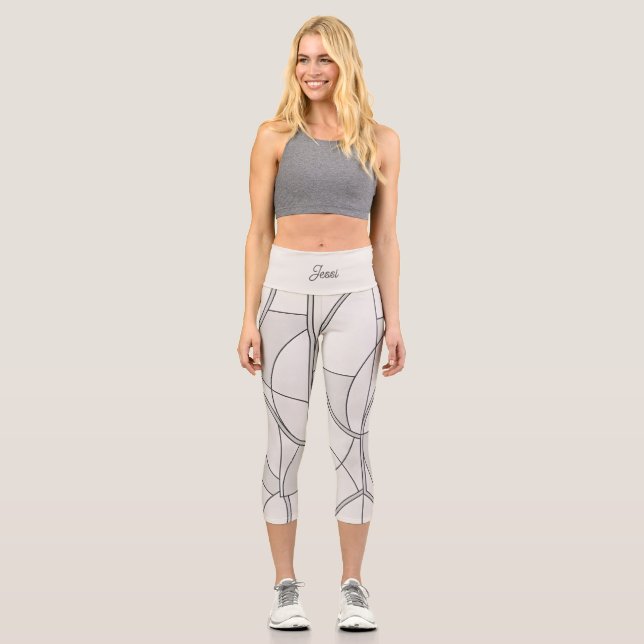 Studio to Street Minimalist Pattern | Custom Capri Leggings (Front)
