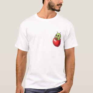 Studious Apple Bookworm Character T-Shirt