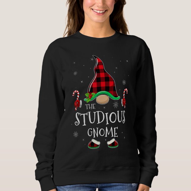 Studious Gnome Buffalo Plaid Matching Family Chris Sweatshirt (Front)