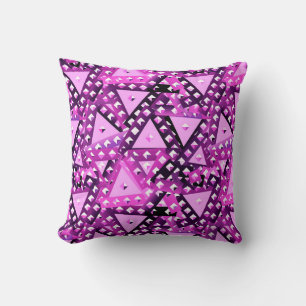 "Studs and Triangles" abstract - purple, violet Cushion