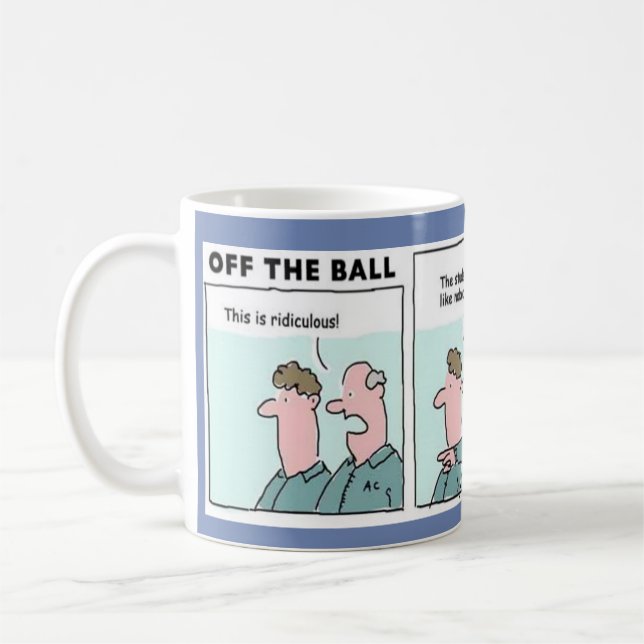 Studs Going In at Football Coffee Mug (Left)
