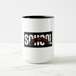 study > cry > repeat – Funny Student Terminal Mug