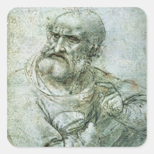 Study for an Apostle from The Last Supper, c.1495 Square Sticker